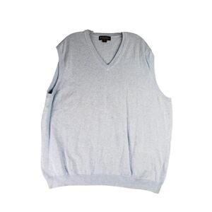 Brooks Brothers Sweater Vest Men's Size XXL Blue Supima Cotton Knit Pullover
